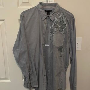 International Concepts Embroidered Long Sleeve Dress shirt XL